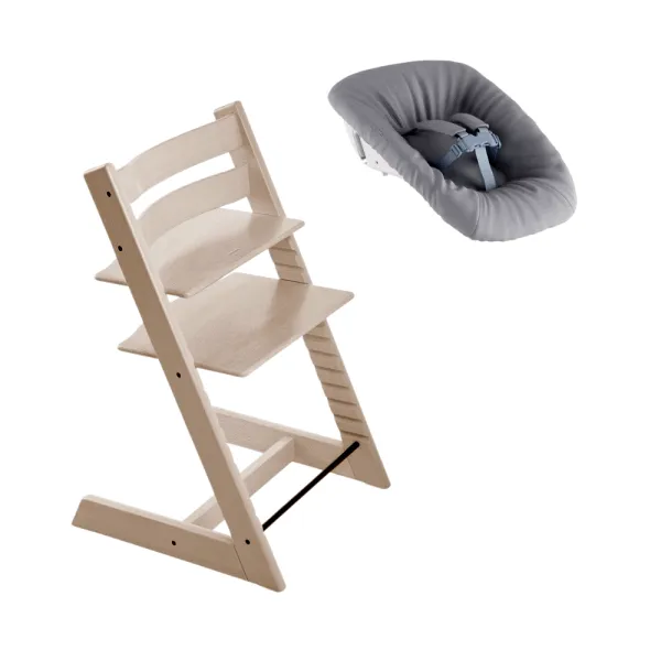 Høystol inkl. nyfødtsett - whitewash